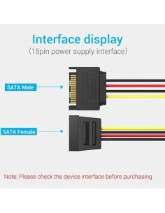 CABLE ALIMENTACION VENTION EXTENSION SATA/M - SATA/M 30CM 2