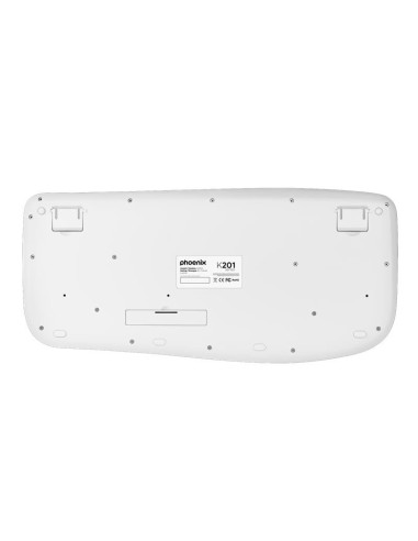 TECLADO PHOENIX K201 ERGONOMICO WIRELESS WHITE