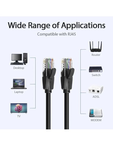 CABLE DE RED CAT.6 UTP 10M VENTION BLACK
