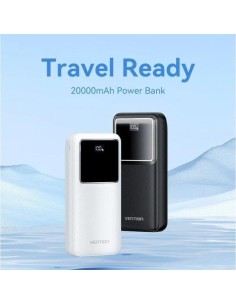 POWERBANK VENTION 4800MAH 2XUSB-C + LIGHTNING 22.5W USB-C PLEGABLE BLACK 2