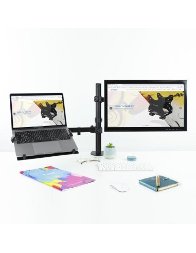 SOPORTE DE MESA MONITOR/PORTATIL TOOQ DB1200TN-B 13-32 2 BRAZOS BLACK