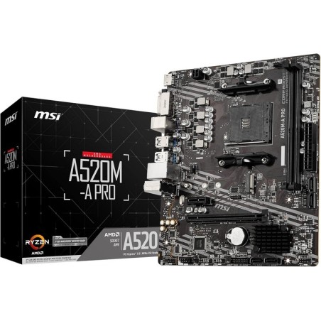 PLACA BASE MSI A520M-A PRO AMD AM4 DVI + HDMI