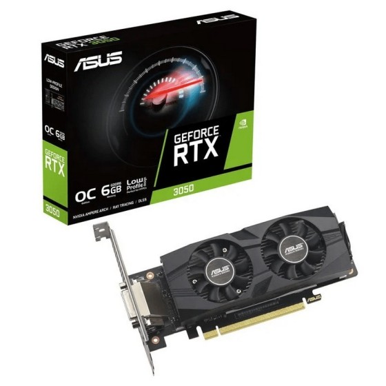 TARJETA DE VIDEO ASUS RTX3050 OC LP 6GB GDDR6 PCIE 4.0 DVI HDMI DP