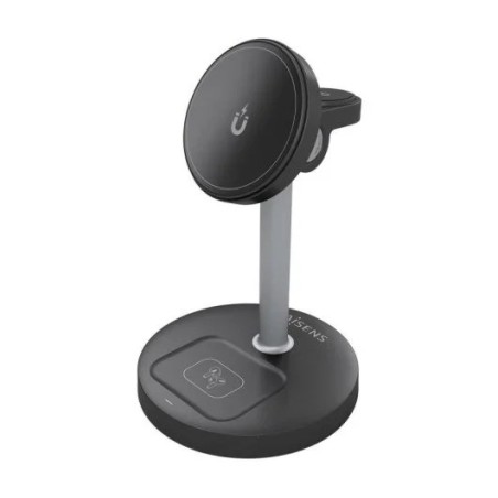 BASE CARGADOR AISENS SMARTPHONE/APPLE WATCH/AURICULARES WIRELESS QI2 15W USB-C BLACK