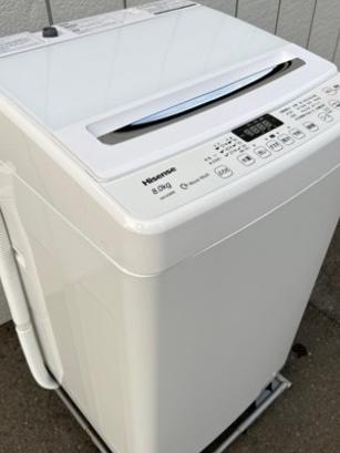 美品洗濯機 8.0kg Hisense HW-DG80B 2022年購入ハイセンス 2019年製 ファミリー向け 大型洗濯機 洗濯機