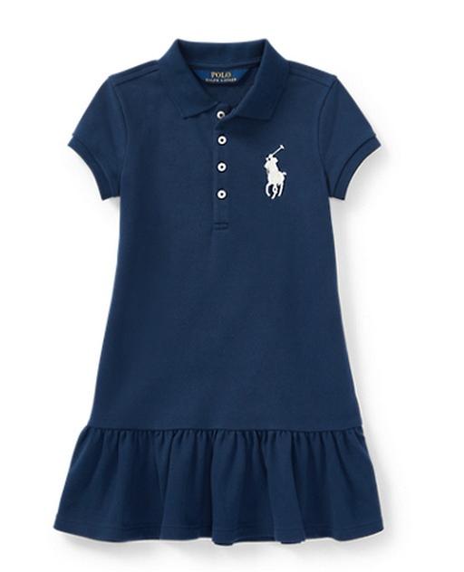 POLO RALPH LAUREN(ポロラルフローレン) ガールズ ビックポニーワンピース １３５ｃｍ １４５ｃｍ ＨＡＬＦ ＹＡＲＤ