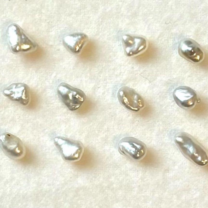 パール　ルース　南洋真珠　変形　５mm　白蝶ケシ　12pcs